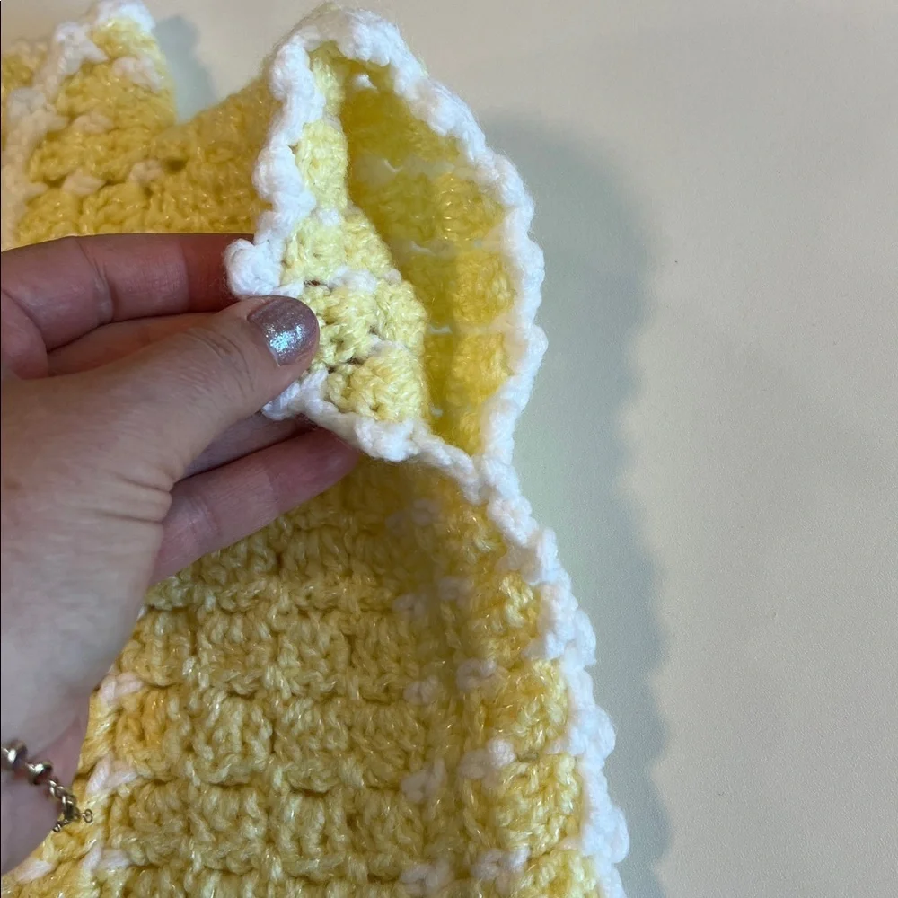Handmade‎ - Yellow/White, infant hello kitty sweater vest